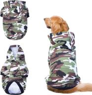 🐶 aofitee camouflage dog hoodie coat - warm dog vest shirt with pocket. cozy camo pet sweatshirts - puppy pajamas for small, medium, and large dogs. cold weather apparel. логотип