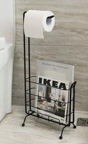 img 2 attached to Basicwise Metal Toilet Paper Holder With Magazine Rack