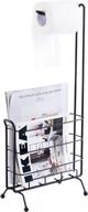 basicwise metal toilet paper holder with magazine rack logo