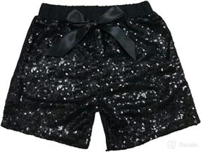 img 2 attached to 🏻 Stylish and Sparkling: Digirlsor Baby Girls Sequin Shorts with Bowknot for Toddlers and Kids, Cotton Short Pants, 0-5Y