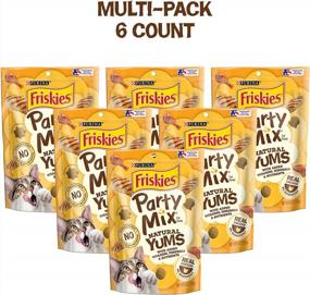 img 2 attached to Keep Your Cat'S Health In Check With Purina Friskies, Party Mix Natural Yums With Chicken & Nutrients, (6) 6 Oz. Pouches Of Delicious Treats