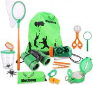 🦟 optimal outdoor bug catcher kit for boys age 4-8: includes binoculars, compass, magnifying glass, butterfly net - perfect explorer toys gift logo