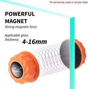 img 2 attached to 🐠 Orlushy Mini Aquarium Magnetic Brush - Glass Fish Tank Algae Cleaner for Freshwater and Saltwater - Orange, Non-Scratch Scraper