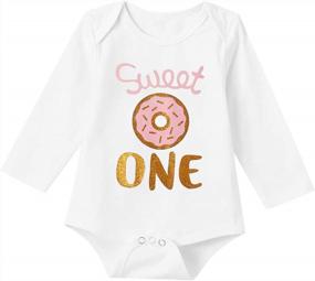 img 1 attached to Adorable Donut Bodysuit & Headband Set For Baby Girls' Birthdays!