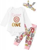 adorable donut bodysuit & headband set for baby girls' birthdays! logo