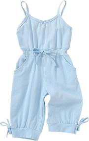 img 4 attached to 👖 Безрукавый комбинезон для девочек - коллекция YOUNGER STAR от Jumpsuits & Rompers