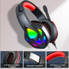img 2 attached to MuGo Gaming Headset: Color-Changing LED Over-Ear Headphones For PC, Xbox One, PS4, Laptop & Mac With Stereo Mic Surround Sound And Foam Ear Pads