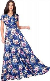 img 4 attached to Floral Maxi Dress With Cap Sleeves And V-Neck For Women'S Summer Style
