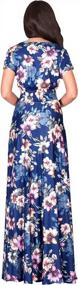 img 1 attached to Floral Maxi Dress With Cap Sleeves And V-Neck For Women'S Summer Style