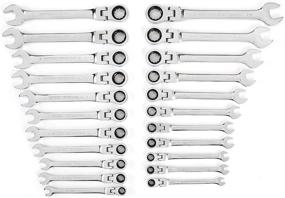 img 3 attached to 🔧 Premium 22-Piece Flex-Head Ratcheting Combination Wrench Set - SAE & Metric (1/4-3/4”, 8-18mm) - Chrome Vanadium - 72-Tooth Gearing - USA-Based Support