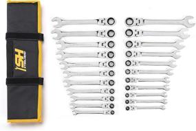 img 4 attached to 🔧 Premium 22-Piece Flex-Head Ratcheting Combination Wrench Set - SAE & Metric (1/4-3/4”, 8-18mm) - Chrome Vanadium - 72-Tooth Gearing - USA-Based Support