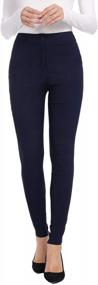 img 1 attached to Stretchy Slim Fit Dress Pants For Women - Casual Business Office Trousers With Straight Leg Style