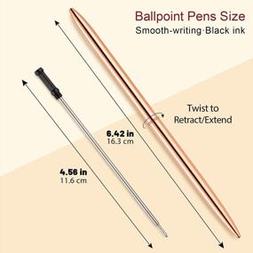 img 3 attached to 18-Piece Metallic Ballpoint Pen Set: Refills, Retractable Design & Slim Twist - Perfect Gift For Students And Business Office Supplies In Gold, Silver & Rose Gold