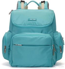 img 4 attached to 🎒 Convenient Diaper Bag Backpack with Large Capacity and Multiple Functions - Waterproof Maternity Baby Changing Bags (Blue)