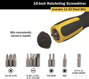 img 2 attached to 🔧 High-Torque Flex-Head Ratcheting Screwdriver Set - Titan 12217, 12-Piece, 10-Inch