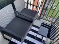 img 1 attached to Modern Outdoor Wicker Patio Furniture Set - 3 Piece Conversation Bistro With Coffee Table For Yard & Bistro | Flamaker. review by Adam Webbie