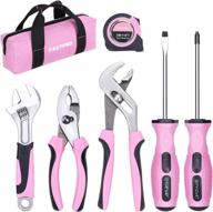 выполняйте работу с розовым набором инструментов fastpro из 7 предметов: основные бытовые инструменты для женщин логотип