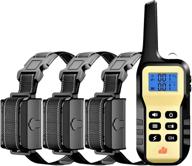 🐶 1100 yard remote dog training collar with automatic bark stop, beeping, vibrating, and shocking features - e-collar for small, medium, and large dogs (3-dog kit) logo