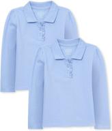 adorable long sleeve ruffle pique polo for baby girls and toddlers at the children's place логотип