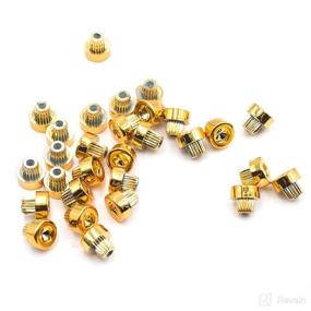 img 1 attached to Pack of 50 Gold Plastic Wheel Rim Lip Rivets Nuts with 6.2mm/0.24in Hole Size - Replacement Rivets