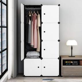 img 4 attached to Maximize Closet Space With MAGINELS Large Capacity Wardrobe Closet Organizers: 8 Cube Hanging Bins For Baby And Adult Clothes In Elegant Black Design