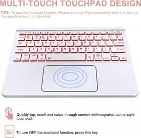 img 1 attached to KVAGO Touchpad Keyboard Case For IPad 9Th/8Th/7Th Generation, IPad Air 3, Pro 10.5 - 7 Color Backlit - Built-In Pencil Holder - Detachable, Wireless Backlit Keyboard - Rose Gold
