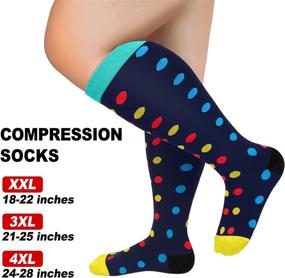 img 3 attached to Plus Size Compression Socks Wide Calf For Women And Men 20-30 MmHg Extra Large For Circulation Support Recovery