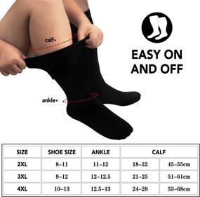 img 1 attached to Plus Size Compression Socks Wide Calf For Women And Men 20-30 MmHg Extra Large For Circulation Support Recovery