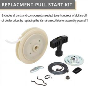 img 3 attached to Recoil Starter Pull Start Kit For 2004-2006 Yamaha Bruin 350, 2002-2012 Yamaha Grizzly 350 400 450 660, 2000-2006 Yamaha Kodiak 400 450 4X4 ATVs Pull Rewind Starter Assembly With Pull Cord Rope Handle