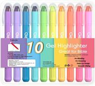 tebik gel highlighter, 10 colors bible safe highlighter study kit, highlighters assorted colors, twistable design, no bleeding great for journaling, highlighting and study logo