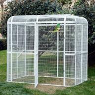heavy duty walk-in aviary for parakeets, parrots, cockatiels, macaws, finches, and love birds with large iron birdcages - perfect pet house logo