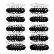 50pcs black & transparent spiral hair ties plastic ponytail holders bulk coils for women's thin, thick, curly hair logo