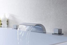 img 1 attached to Upgrade Your Bathroom With A Sumerain Chrome Finish Tub Faucet Featuring A Stunning 2-Handle Waterfall Design