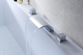 img 2 attached to Upgrade Your Bathroom With A Sumerain Chrome Finish Tub Faucet Featuring A Stunning 2-Handle Waterfall Design