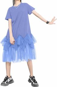 img 1 attached to Women'S Short Sleeve Casual Creweck Tutu Tulle Dress By Ellazhu - GY2266