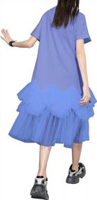 img 2 attached to Women'S Short Sleeve Casual Creweck Tutu Tulle Dress By Ellazhu - GY2266