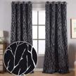 kotile tree curtains for bedroom - silver foil tree branch print blackout curtains thermal insulated tree window curtains 63 inch length grommet black curtains tree pattern, 52 x 63 inches, 2 panels logo
