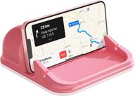 📱 loncaster car phone holder: slip-free pink silicone mat for various dashboards & desks, compatible with iphone, samsung & android smartphones, gps devices, and more logo