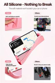 img 2 attached to 📱 Loncaster Car Phone Holder: Slip-Free Pink Silicone Mat for Various Dashboards & Desks, Compatible with iPhone, Samsung & Android Smartphones, GPS Devices, and More