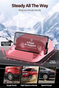 img 3 attached to 📱 Loncaster Car Phone Holder: Slip-Free Pink Silicone Mat for Various Dashboards & Desks, Compatible with iPhone, Samsung & Android Smartphones, GPS Devices, and More