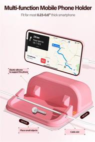 img 1 attached to 📱 Loncaster Car Phone Holder: Slip-Free Pink Silicone Mat for Various Dashboards & Desks, Compatible with iPhone, Samsung & Android Smartphones, GPS Devices, and More