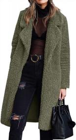 img 4 attached to Warm Winter Outwear: Angashion Women'S Fleece Lapel Cardigan Coat With Faux Fur