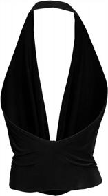 img 2 attached to Women'S Lightweight Low Cut Halter Top By J. LOVNY - S-3XL