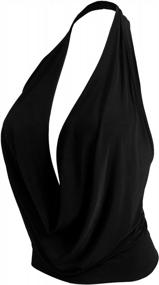 img 4 attached to Women'S Lightweight Low Cut Halter Top By J. LOVNY - S-3XL