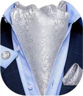 dibangu мужской комплект галстука-шарфа в клетку и пейсли ascot с нагрудным платком и запонками для свадеб и вечеринок логотип