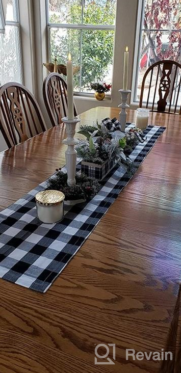 img 1 attached to Washable And Reusable Buffalo Plaid Checkered Table Runner For Indoor Or Outdoor Use review by Ryan Garrison