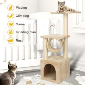 img 2 attached to 🐱 Deluxe 36inch Cat Tree Climbing Tower Condo: Sisal Scratching Posts, Kitten Playhouse, Tunnel & Mouse Toy