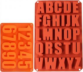 img 4 attached to 2-Pack Silicone Alphabet And Number Molds For Easy Release Of Chocolate, Cake, Biscuits, Jewelry, Gummies, Handmade Soap, And Crayons - Large Letter Baking Pan And Ice Tray Mold Set