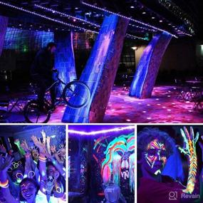 img 1 attached to 🌈 Black Light Strip USB UV LED Strip - Waterproof, Super Bright, 6.56FT/2M Length - Ideal for Fluorescent Dance Party, Body Paint, Stage Lighting (USB Powered)