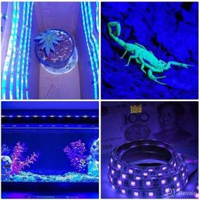 img 3 attached to 🌈 Black Light Strip USB UV LED Strip - Waterproof, Super Bright, 6.56FT/2M Length - Ideal for Fluorescent Dance Party, Body Paint, Stage Lighting (USB Powered)